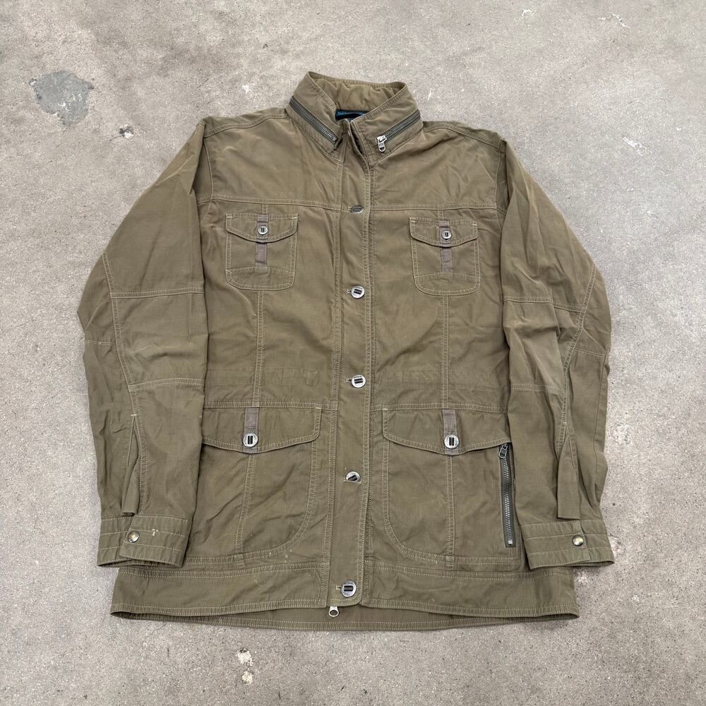 Kuhl Jacket Womens Large Green Rekon Field Military Style Hideaway Hood Outdoor
